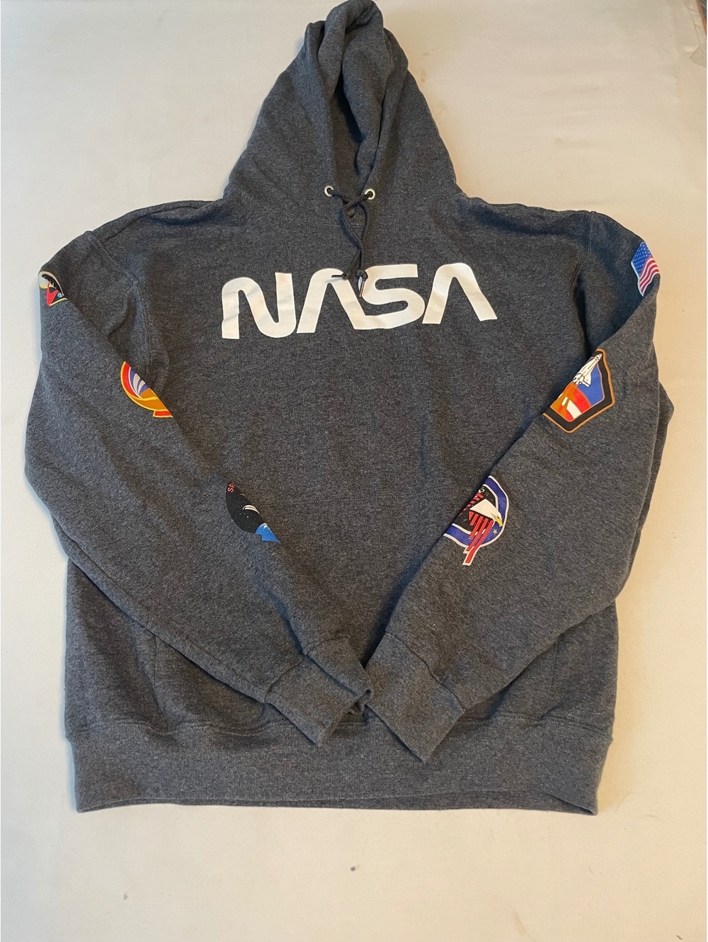 Hyper Space NASA Dark Gray Hoodie with Space Mission Patches Medium
